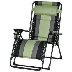 Outsunny XL Oversize Zero Gravity Recliner, Padded Patio Lounger Chair, Folding Chair With Adjustable Backrest, Cup Holder And Headrest For Backyard, Poolside, Lawn -OUTSUNNY Sales Store GUEST 6a3658d3 53cc 494d 85af c9316ab33bd4