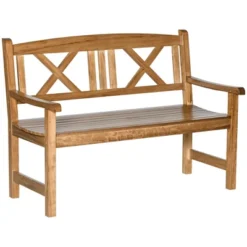 Outsunny 2-Seater Wooden Garden Bench, 4FT Outdoor Patio Loveseat With Unique X-Shape Back For Yard, Lawn, Porch 13 Outsunny 2-Seater Wooden Garden Bench, 4FT Outdoor Patio Loveseat With Unique X-Shape Back For Yard, Lawn, Porch -OUTSUNNY Sales Store GUEST 6ad6668b 39a4 44c3 b431 1cc1fef02ab1