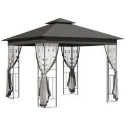 Outsunny 10' X 10' Outdoor Patio Gazebo Canopy With 2-Tier Polyester Roof, Mesh Netting Sidewalls, And Steel Frame 15 Outsunny 10' X 10' Outdoor Patio Gazebo Canopy With 2-Tier Polyester Roof, Mesh Netting Sidewalls, And Steel Frame -OUTSUNNY Sales Store GUEST 6ada95f6 1e33 4b95 ac58 c194e27d312d