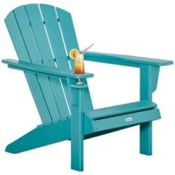 Outsunny Plastic Adirondack Chair, Outdoor Fire Pit Seating HDPE Lounger Chair With Cup Holder, High Back And Wide Seat For Patio, Backyard, Garden, Lawn -OUTSUNNY Sales Store GUEST 6b82906a 9a84 4cf9 9bb6 4129d4be49d1