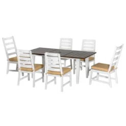 Outsunny Patio Dining Set For 6, Outdoor Furniture Set With A Table & Chairs, Cushions, Umbrella Hole For Garden, Backyard, Or Poolside, Beige -OUTSUNNY Sales Store GUEST 6d18af29 4d5b 4d65 8756 d6056aa8a3e1