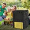 Outsunny Garden Compost Bin 80 Gallon Outdoor Large Capacity Composter Fast Create Fertile Soil Aerating Box, Easy Assembly