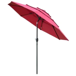 Outsunny 9FT 3 Tiers Patio Umbrella Outdoor Market Umbrella With Crank, Push Button Tilt For Deck, Backyard And Lawn 12 Outsunny 9FT 3 Tiers Patio Umbrella Outdoor Market Umbrella With Crank, Push Button Tilt For Deck, Backyard And Lawn -OUTSUNNY Sales Store GUEST 6e1b3401 2645 40e4 8ae2 fcd9cd16332f