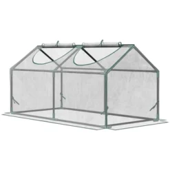 Outsunny Outdoor 3.9' X 2' X 2' Portable Mini Greenhouse, Small Greenhouse With PVC Cover, Roll-up Zippered Windows For Indoor, Outdoor Garden, Clear -OUTSUNNY Sales Store GUEST 71254c9d 729b 48d7 90e8 5fce02fa3789