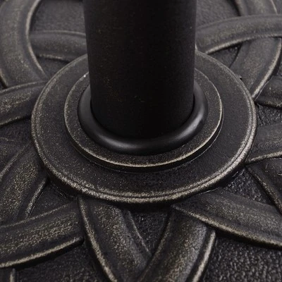 Outsunny 22" 42 Lbs Round Resin Umbrella Base Stand Market Parasol Holder With Beautiful Decorative Pattern & Easy Setup, Bronze 4 Outsunny 22" 42 Lbs Round Resin Umbrella Base Stand Market Parasol Holder With Beautiful Decorative Pattern & Easy Setup, Bronze - Image 4