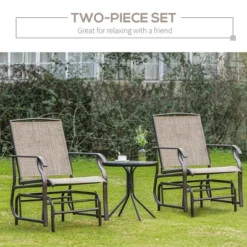 Outsunny 2-Person Gliders Outdoor Swing Chair Set With Breathable Mesh Fabric, Steel Frame For Garden, Backyard, Patio, Dark, Brown/Khaki 8 Outsunny 2-Person Gliders Outdoor Swing Chair Set With Breathable Mesh Fabric, Steel Frame For Garden, Backyard, Patio, Dark, Brown/Khaki -OUTSUNNY Sales Store GUEST 741255e3 9d81 4ec0 aece 12c177f8cf3b