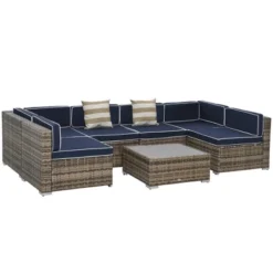 Outsunny 7-Piece Patio Furniture Sets Outdoor Wicker Conversation Sets All Weather PE Rattan Sectional Sofa Set With Cushions & Slat Plastic Wood Table -OUTSUNNY Sales Store GUEST 76858c4e 003f 402d 834b bab08763e3a3