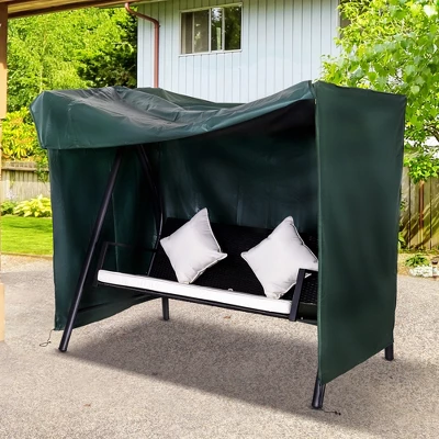 Outsunny 3 Seater Patio Swing Chair GliderCover, Outdoor Hammock Waterproof Cover With Zipper Design, 81''L X 49"W X 64"H, Dark Green 1 Outsunny 3 Seater Patio Swing Chair GliderCover, Outdoor Hammock Waterproof Cover With Zipper Design, 81''L X 49"W X 64"H, Dark Green