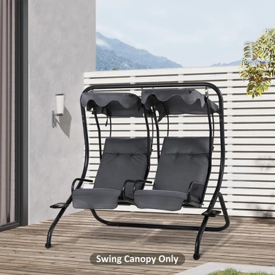 Outsunny 2-Seater Swing Canopy Replacement With Tubular Framework, Outdoor Swing Seat Top Cover 1 Outsunny 2-Seater Swing Canopy Replacement With Tubular Framework, Outdoor Swing Seat Top Cover