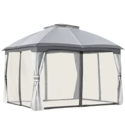 Outsunny 10' X 12' Outdoor Gazebo, Patio Gazebo Canopy Shelter W/ Double Vented Roof, Zippered Mesh Sidewalls, Solid Steel Frame 15 Outsunny 10' X 12' Outdoor Gazebo, Patio Gazebo Canopy Shelter W/ Double Vented Roof, Zippered Mesh Sidewalls, Solid Steel Frame -OUTSUNNY Sales Store GUEST 79fcde3b b20b 4b9e 9ec9 362166406b7c