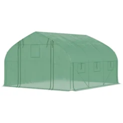 Outsunny Walk-in Tunnel Greenhouse With Zippered Mesh Doors & Roll-up Sidewalls, Upgraded Hot House, Green, 11.5' X 10' X 6.5' -OUTSUNNY Sales Store GUEST 7f02b44a 99f6 4024 a5ff 5c23a1b4865c