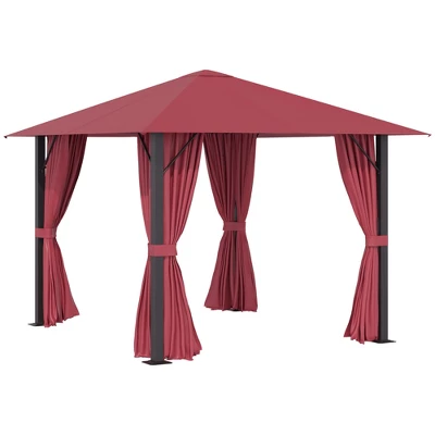 Outsunny Patio Gazebo Outdoor Canopy Shelter With Sidewalls, Vented Roof, Aluminum Frame For Garden, Lawn, Backyard And Deck 8 Outsunny Patio Gazebo Outdoor Canopy Shelter With Sidewalls, Vented Roof, Aluminum Frame For Garden, Lawn, Backyard And Deck - Image 8