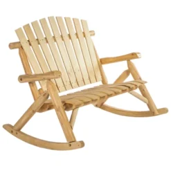 Outsunny Outdoor Adirondack Rocking Chair With Log Slatted Design, 2-Seat Patio Wooden Rocker Loveseat With High Back For Lawn Backyard Garden 10 Outsunny Outdoor Adirondack Rocking Chair With Log Slatted Design, 2-Seat Patio Wooden Rocker Loveseat With High Back For Lawn Backyard Garden -OUTSUNNY Sales Store GUEST 7fc65eec fade 46d0 8e6a dac82659b9a1