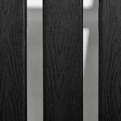 Outsunny 2 Pc Outdoor Rocking Chair, Traditional Slatted Porch Rocker With Armrests, Waterproof HDPE, Black 4 Outsunny 2 Pc Outdoor Rocking Chair, Traditional Slatted Porch Rocker With Armrests, Waterproof HDPE, Black - Image 4