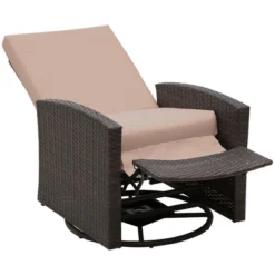 Outsunny Patio PE Rattan Wicker Recliner Chair With 360° Swivel, Soft Cushion, Lounge Chair For Patio, Garden, Backyard -OUTSUNNY Sales Store GUEST 8034a7b8 2679 4a95 aca1 93fe8480dc2b