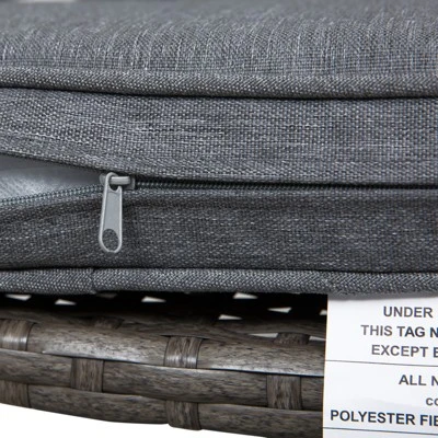 Outsunny 3 PCS Rattan Wicker Bar Set With Wood Grain Top Table And 2 Bar Stools For Outdoor, Patio, Poolside, Garden 7 Outsunny 3 PCS Rattan Wicker Bar Set With Wood Grain Top Table And 2 Bar Stools For Outdoor, Patio, Poolside, Garden - Image 7