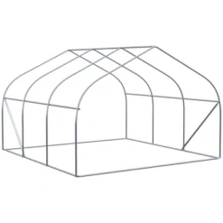 Outsunny 12' X 10' X 7' Walk-in Outdoor Tunnel Greenhouse, PE Cover, Steel Frame, Roll-Up Zipper Door & 6 Windows For Tropical Plants, White -OUTSUNNY Sales Store GUEST 84b8208c df2a 4749 a5f4 716d33423c43