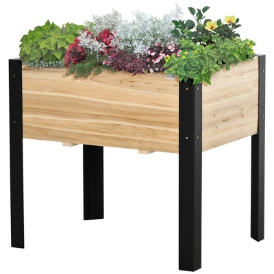 Outsunny 32'' X 24'' X 29'' Raised Garden Bed, Metal Legs Elevated Planter Box For Backyard, Patio To Grow Vegetables, Herbs, And Flowers 3 Outsunny 32'' X 24'' X 29'' Raised Garden Bed, Metal Legs Elevated Planter Box For Backyard, Patio To Grow Vegetables, Herbs, And Flowers - Image 3