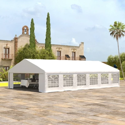 Outsunny 23' X 39' Party Tent & Carport With Removable Sidewalls And Windows, White Tents For Parties, Wedding And Outdoor Events 1 Outsunny 23' X 39' Party Tent & Carport With Removable Sidewalls And Windows, White Tents For Parties, Wedding And Outdoor Events