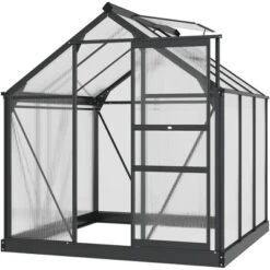 Outsunny Polycarbonate Greenhouse, Heavy Duty Outdoor Aluminum Walk-in Green House Kit With Vent & Door For Backyard Garden, Gray -OUTSUNNY Sales Store GUEST 88fc0eff 9b72 4fd8 bf2e 4558428b9bb2