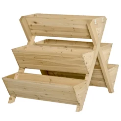 Outsunny Raised Garden Bed, 3 Tiered Vertical Planter With 5 Flower Boxes, Hooks & Drainage Holes For Outdoor Herbs, Vegetables, Wood -OUTSUNNY Sales Store GUEST 895ba8fa 75a4 4482 822f 1be1d00087fc