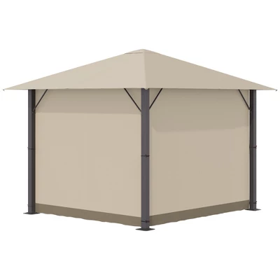 Outsunny Patio Gazebo Outdoor Canopy Shelter With Sidewalls, Vented Roof, Aluminum Frame For Garden, Lawn, Backyard And Deck 3 Outsunny Patio Gazebo Outdoor Canopy Shelter With Sidewalls, Vented Roof, Aluminum Frame For Garden, Lawn, Backyard And Deck - Image 3