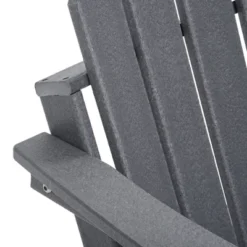 Outsunny 3 Piece Adirondack Chair Set Of 2, HDPE Folding Fire Pit Chairs And Patio Table, Outdoor Furniture With Slatted Seat, Dark Gray -OUTSUNNY Sales Store GUEST 89c6b222 0449 4fba a7d3 ea10855ea00c