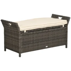 Outsunny Outdoor PE Rattan Two-In-One Storage Bench, Patio Wicker Large Capacity Footstool Rectangle Basket Box W/ Handles & Cushion 12 Outsunny Outdoor PE Rattan Two-In-One Storage Bench, Patio Wicker Large Capacity Footstool Rectangle Basket Box W/ Handles & Cushion -OUTSUNNY Sales Store GUEST 8a034c2f 467a 464d 940c d84c41497ff4