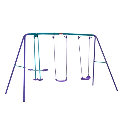 Outsunny Swing Set With Glider, Two Swing Seats And Adjustable Height, Outdoor Sturdy A-Frame Suitable For Playground, Backyard 10 Outsunny Swing Set With Glider, Two Swing Seats And Adjustable Height, Outdoor Sturdy A-Frame Suitable For Playground, Backyard - Image 10