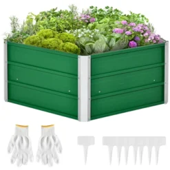 Outsunny 40'' Pentagon Galvanized Raised Garden Bed, Elevated Large Metal Planter Box W/ Install Gloves For Backyard, Patio To Grow Vegetables, Herbs, And Flowers -OUTSUNNY Sales Store GUEST 8c0b9c77 0e61 4cc3 a8bf 75817a600f16