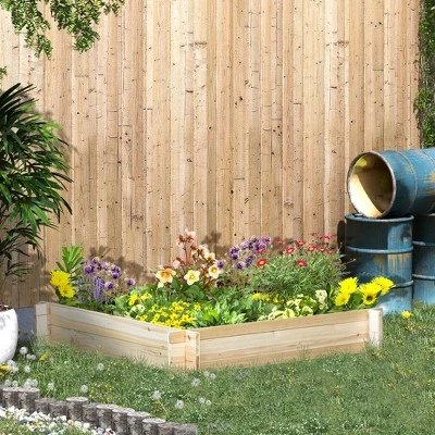 Outsunny 39'' X 39'' Screwless Raised Garden Bed, Wooden Planter Box, Easy DIY Herb Garden For Vegetable Flower Herb Outdoor Lawn Yard Patio 1 Outsunny 39'' X 39'' Screwless Raised Garden Bed, Wooden Planter Box, Easy DIY Herb Garden For Vegetable Flower Herb Outdoor Lawn Yard Patio