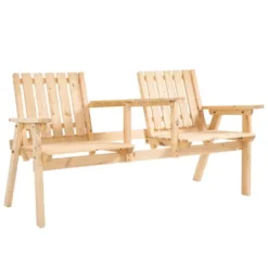 Outsunny Wooden Garden Bench With Umbrella Hole & Middle Table, Outdoor Loveseat With Weather-Fighting Material 2 Person Chair For Garden, Patio, Balcony 13 Outsunny Wooden Garden Bench With Umbrella Hole & Middle Table, Outdoor Loveseat With Weather-Fighting Material 2 Person Chair For Garden, Patio, Balcony -OUTSUNNY Sales Store GUEST 8c699aa0 f49d 42a0 a001 68fde282aaec