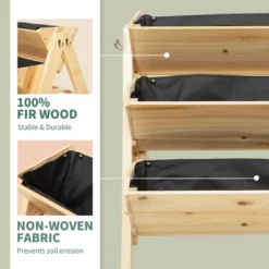 Outsunny 3-Tiers Raised Garden Bed Raised Garden Boxes Wooden Plant Stand With Side Hooks, Great For Flowers Herbs Vegetables, Natural 13 Outsunny 3-Tiers Raised Garden Bed Raised Garden Boxes Wooden Plant Stand With Side Hooks, Great For Flowers Herbs Vegetables, Natural -OUTSUNNY Sales Store GUEST 8c732731 c00b 4be2 8bc4 667ff828438c