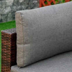 Outsunny 4-Pcs Patio Furniture Sets Outdoor Wicker Conversation Set Rattan Sofa Set With Tempered Glass Coffee Table And Cushions For Backyard, -OUTSUNNY Sales Store GUEST 8d5c93cc 25af 40de 8daf 69c100897211