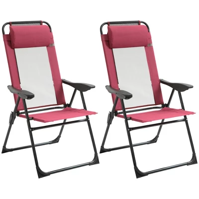 Outsunny Set Of 2 Portable Folding Recliner, Outdoor Patio Chaise Lounge Chair With Adjustable Backrest 7 Outsunny Set Of 2 Portable Folding Recliner, Outdoor Patio Chaise Lounge Chair With Adjustable Backrest - Image 7