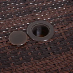 Outsunny Rattan Wicker Side Table With Umbrella Hole, 2 Tier Storage Shelf For All Weather For Outdoor, Patio, Garden, Backyard, Mixed Brown -OUTSUNNY Sales Store GUEST 900de896 1f95 40a0 8cff d3a0dae32c11