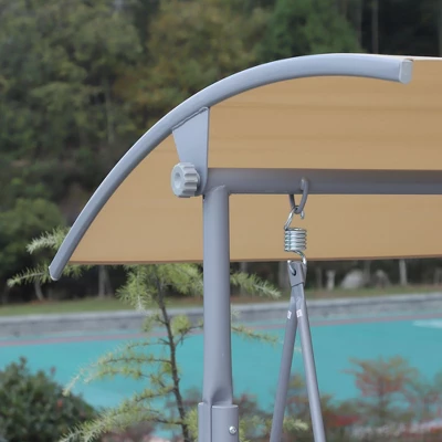 Outsunny 2 Person Porch Covered Swing Outdoor With Canopy, Table And Storage Console 6 Outsunny 2 Person Porch Covered Swing Outdoor With Canopy, Table And Storage Console - Image 6