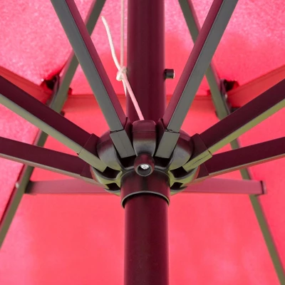 Outsunny 9FT 3 Tiers Patio Umbrella Outdoor Market Umbrella With Crank, Push Button Tilt For Deck, Backyard And Lawn 5 Outsunny 9FT 3 Tiers Patio Umbrella Outdoor Market Umbrella With Crank, Push Button Tilt For Deck, Backyard And Lawn - Image 5