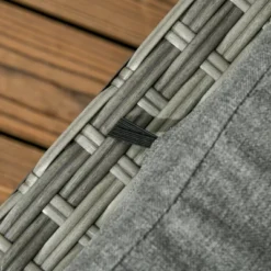 Outsunny Patio Dining Set, PE Rattan Furniture With 2 Chairs With Cushions & Outdoor Loveseat Sofa, Woodgrain Slatted Dinner Table, Mixed Gray -OUTSUNNY Sales Store GUEST 925b5b01 1c62 4091 ad56 7d3c1f90765e