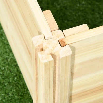 Outsunny 43 In Raised Garden Bed With Trellis For Vine Climbing, Wooden Planters For Outdoor Plants, Vegetables, Flowers, Herbs, Natural 5 Outsunny 43 In Raised Garden Bed With Trellis For Vine Climbing, Wooden Planters For Outdoor Plants, Vegetables, Flowers, Herbs, Natural - Image 5