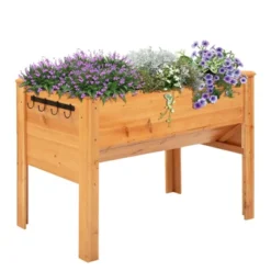 Outsunny 48'' Fir Wood Raised Garden Bed With Tool Hooks, Elevated Planter Box Stand With Unique Funnel Design For Backyard, Patio To Grow Vegetables -OUTSUNNY Sales Store GUEST 928cbe53 b4c8 49ac bc7e b5e6d47f98fc