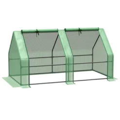 Outsunny 6' X 3' X 3' Portable Mini Greenhouse Outdoor Garden With Large Zipper Doors And Water/UV PE Cover, Green -OUTSUNNY Sales Store GUEST 93557fa7 6a77 4e84 a42d ed3523e0e986