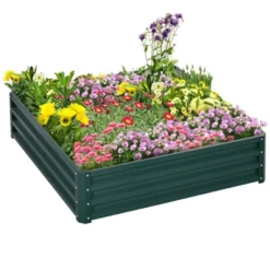 Outsunny 4' X 4' X 1' Galvanized Raised Garden Bed, Planter Raised Bed With Steel Frame For Vegetables, Flowers, Plants And Herbs -OUTSUNNY Sales Store GUEST 93ba71cd 187b 4c1e a081 c7e9031c17cf