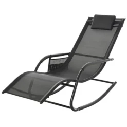 Outsunny Outdoor Rocking Recliner, Sling Sun Lounger With Removable Headrest And Side Pocket For Garden, Patio And Dec -OUTSUNNY Sales Store GUEST 955b3d5c 787f 4f5b 8303 6f875887f10d