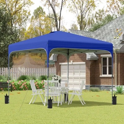 Outsunny 8' X 8' Pop Up Canopy, Foldable Gazebo Tent With Carry Bag With Wheels And 4 Leg Weight Bags For Outdoor Garden Patio Party 1 Outsunny 8' X 8' Pop Up Canopy, Foldable Gazebo Tent With Carry Bag With Wheels And 4 Leg Weight Bags For Outdoor Garden Patio Party