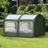 Outsunny 8' X 4' X 4' Portable Pop Up Greenhouse, Garden Canopy Hot House, 4 Zipper Doors For Growing Tropical Plants, Flowers, Herbs,