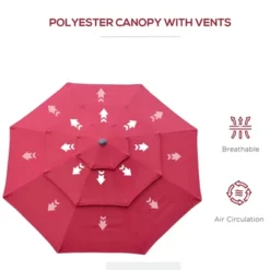 Outsunny 9FT 3 Tiers Patio Umbrella Outdoor Market Umbrella With Crank, Push Button Tilt For Deck, Backyard And Lawn 13 Outsunny 9FT 3 Tiers Patio Umbrella Outdoor Market Umbrella With Crank, Push Button Tilt For Deck, Backyard And Lawn -OUTSUNNY Sales Store GUEST 9990ae31 d4fe 4834 b123 8244053244e8