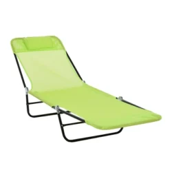 Outsunny Portable Sun Lounger, Lightweight Folding Chaise Lounge Chair W/ Adjustable Backrest & Pillow For Beach, Poolside And Patio -OUTSUNNY Sales Store GUEST 9a08ccd2 23a0 4c37 9205 16d96d26743e