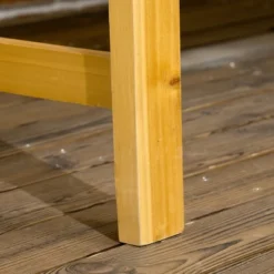 Outsunny Three-Seater Outdoor Patio Bench, Three-Person Wooden Bench With Wingback Backrest And Armrests, Slatted Seat, Natural -OUTSUNNY Sales Store GUEST 9af1a63f c17f 4a17 bef2 d1ecc2d672aa