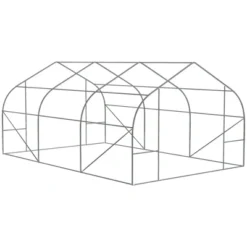 Outsunny 9.8' X 11.4' X 6.8' Outdoor Walk-In Tunnel Greenhouse Hot House With Roll-up Windows, Zippered Door, PE Cover, Green -OUTSUNNY Sales Store GUEST 9c4e0fab 5930 4d86 bce1 99ba63b6d26f